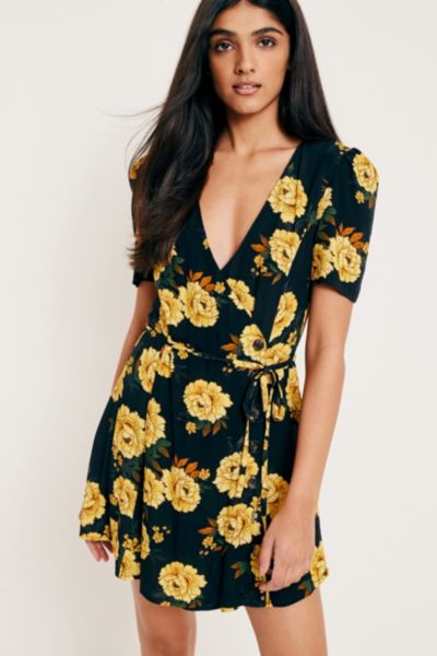 Pins And Needles Marigold Wrap Dress Urban Outfitters Uk