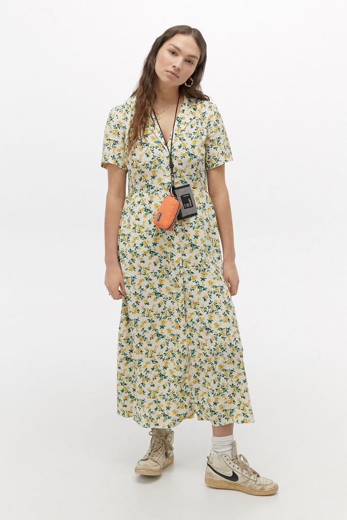 UO Floral Midi Shirt Dress | Urban Outfitters UK