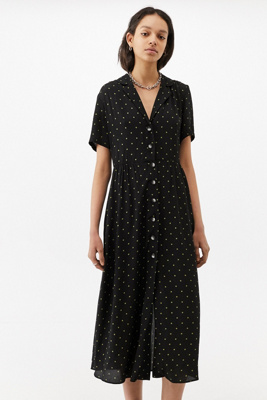 black polka dot cami dress