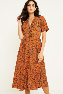 urban outfitters orange floral dress