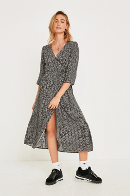 plunge midi dress