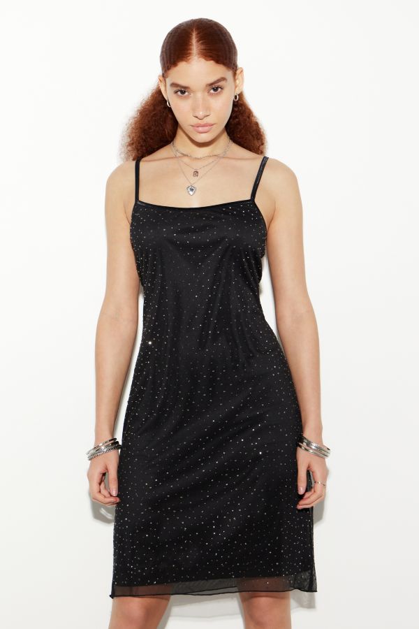 Slide View: 1: Silence + Noise Rhinestone Midi Dress