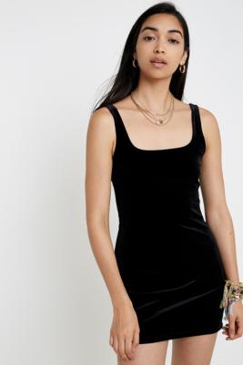 urban outfitters black velvet dress