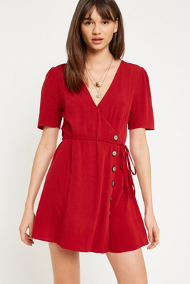 urban outfitters red wrap dress