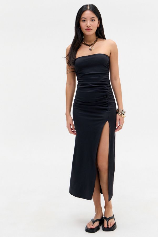 Slide View: 5: Silence + Noise Milo Ruched Bandeau Midi Dress