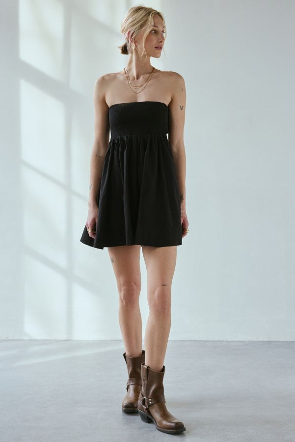 Slide View: 1: BDG Juliana Smocked Tie-Back Mini Dress