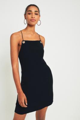 urban outfitters black slip dress