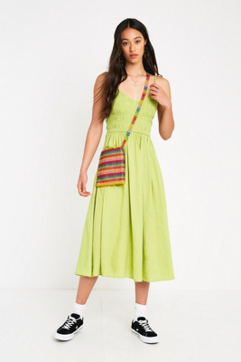 uo ember smocked midi dress