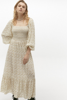 uo ember smocked midi dress