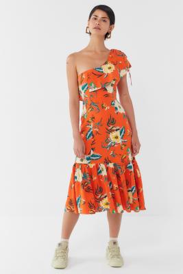 urban outfitters orange floral dress