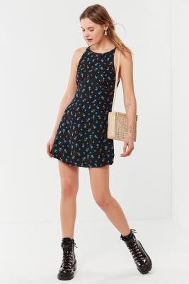 urban outfitters black floral dress