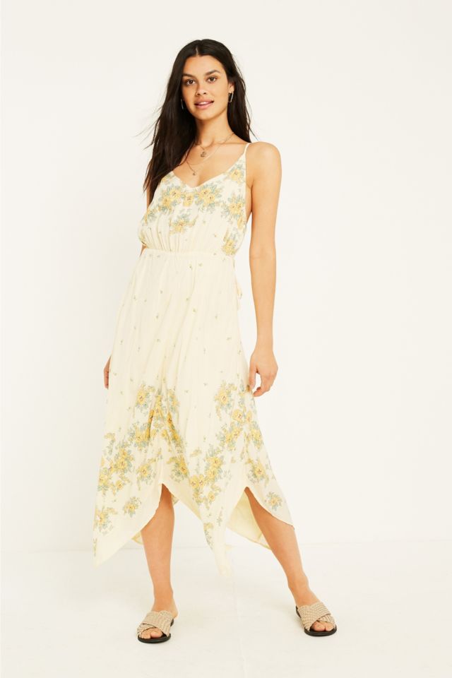 Uo Floral Handkerchief Midi Dress Urban Outfitters Uk 