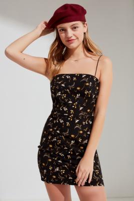 urban outfitters black floral dress