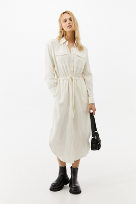 linen button up shirt dress