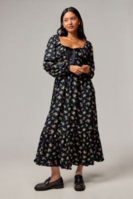 Robe Midi à Fleurs et Ruban Saule Kimchi Blue