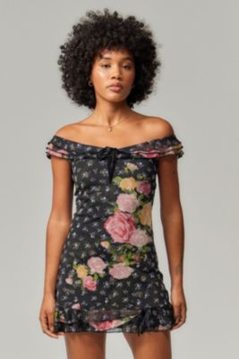 Robe Mini Florale Bardot Albany Kimchi Bleu