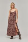 Thumbnail View 1: UO Pink Mesh Flocked Maxi Dress 