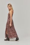 Thumbnail View 4: UO Pink Mesh Flocked Maxi Dress 