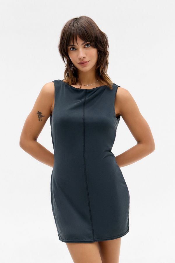 Slide View: 3: Silence + Noise Andi Cowl Back Cupro Mini Dress