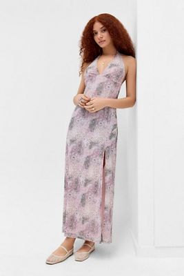 UO Neckholder Netz Maxikleid