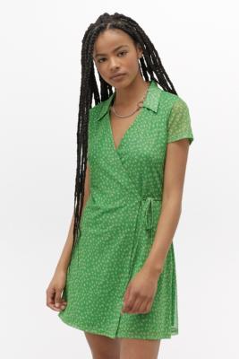 urban outfitters green floral dress