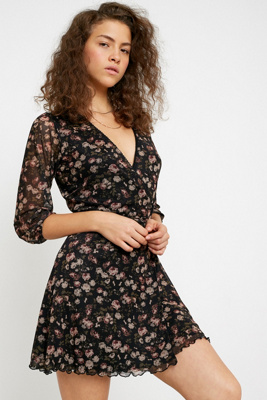 urban outfitters floral wrap dress