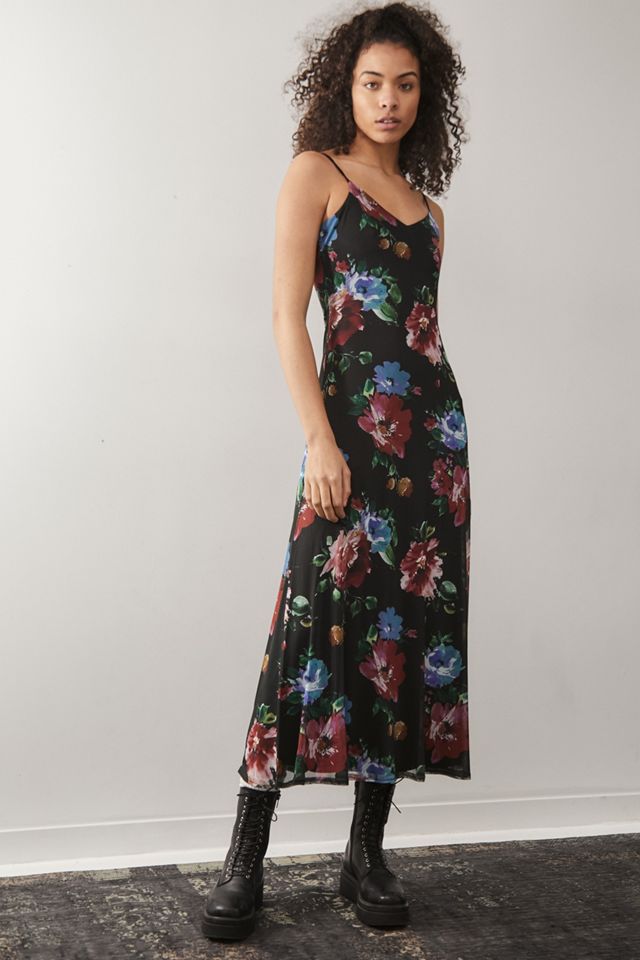 UO Floral Bloom Mesh Maxi Dress | Urban Outfitters UK