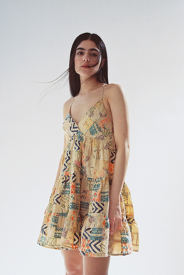 patchwork mini dress