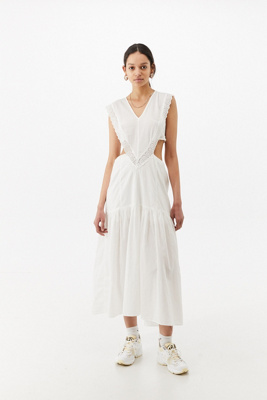 urban outfitters white midi dress