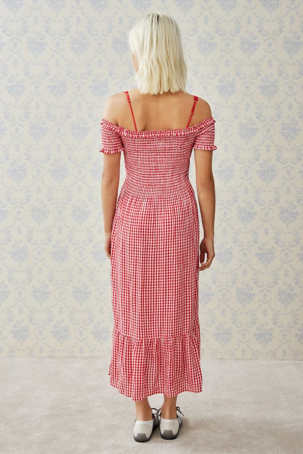 Slide View: 8: Kimchi Blue Meadow Picnic Gingham Midi Dress