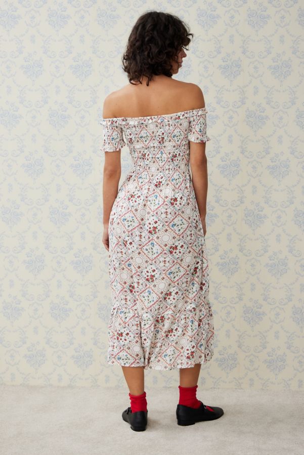 Vista diapositiva: 4: Kimchi Blue Meadow Picnic Floreale Abito Midi