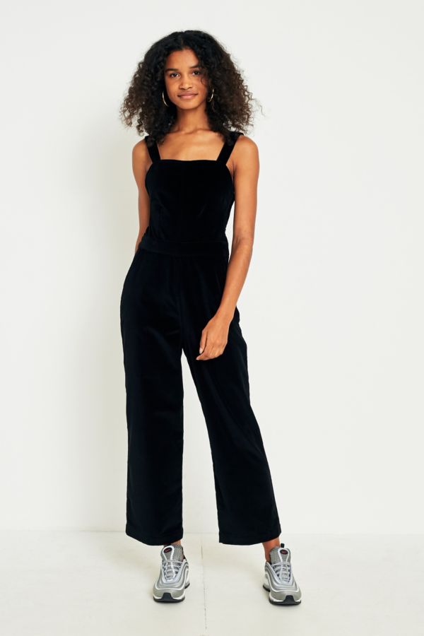 Urban Outfitters Velvet Bib Culotte Jumpsuit Urban Outfitters Uk