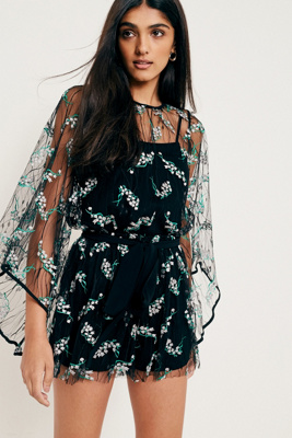 floral mesh jumpsuit