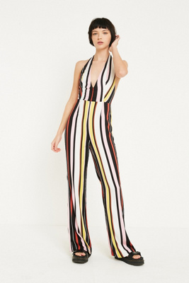 plunge flared jumpsuit