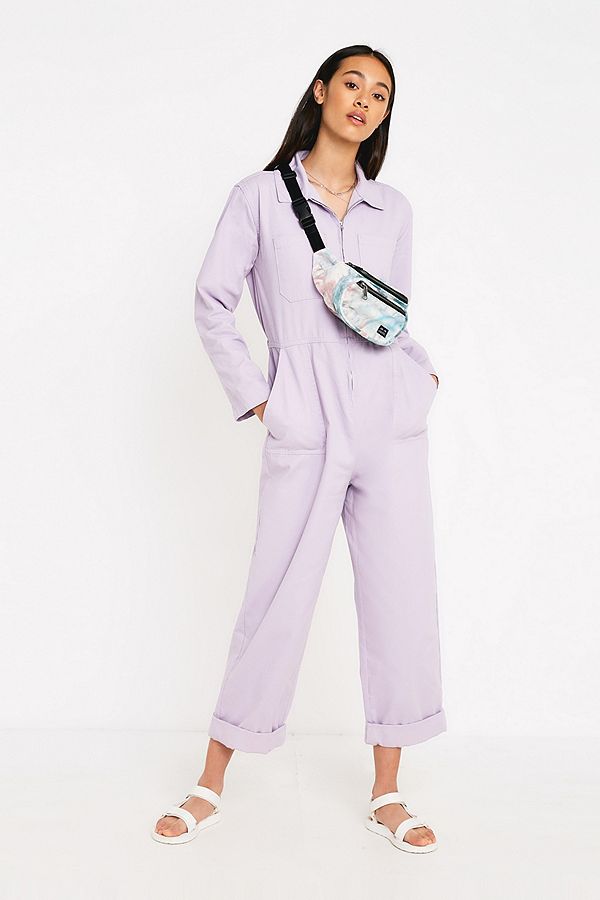 Slide View: 1: UO Rosie Lilac Utility Jumpsuit