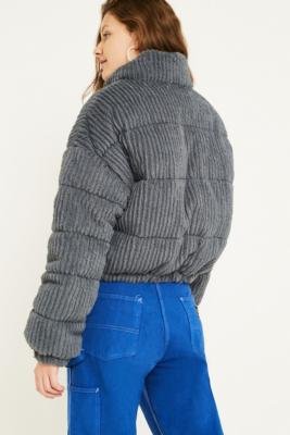 urban outfitters fluffy corduroy puffer jacket