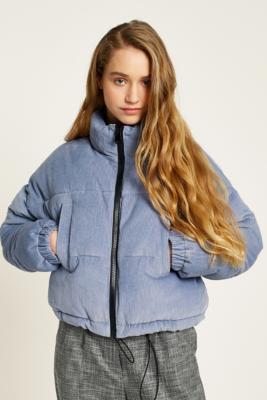 cropped corduroy puffer jacket