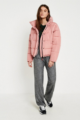 dark pink puffer jacket