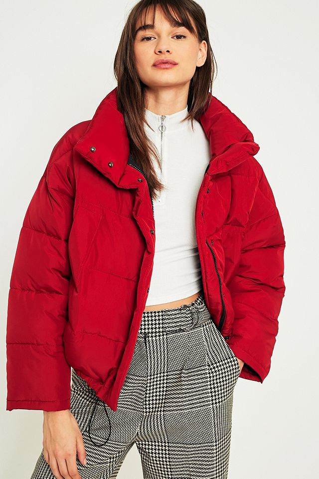 Light Before Dark Red Pillow Puffer Jacket | Urban Outfitters UK
