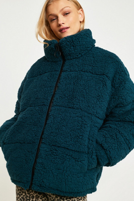 teal puffer jacket