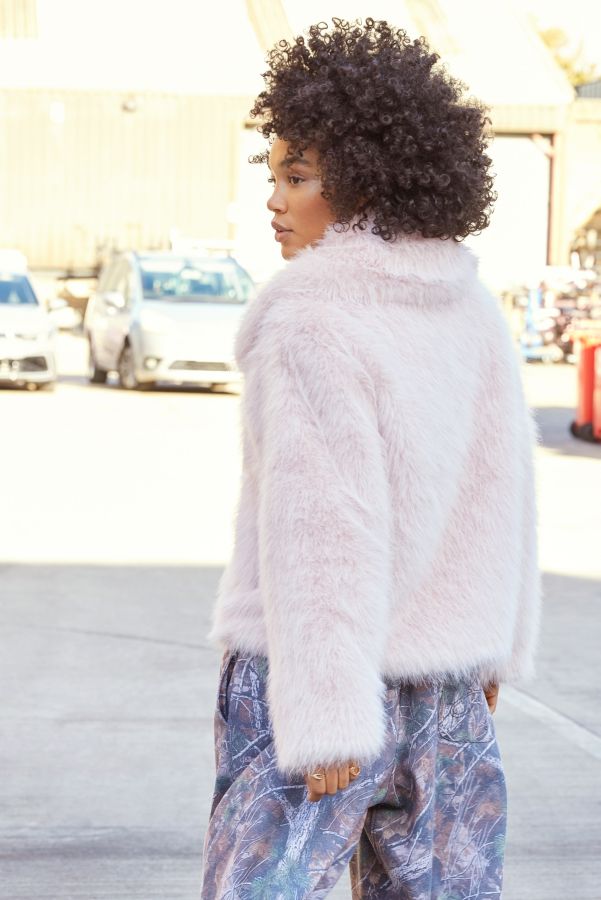 Slide View: 4: Kimchi Blue White Faux Fur Coat