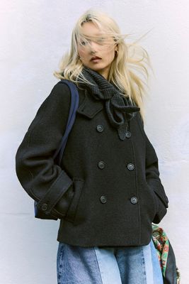 Manteau en laine croisé BDG