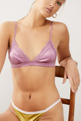 satin triangle bralette