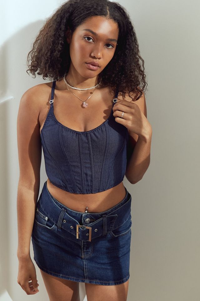 Out From Under Denim Corset Urban Outfitters UK