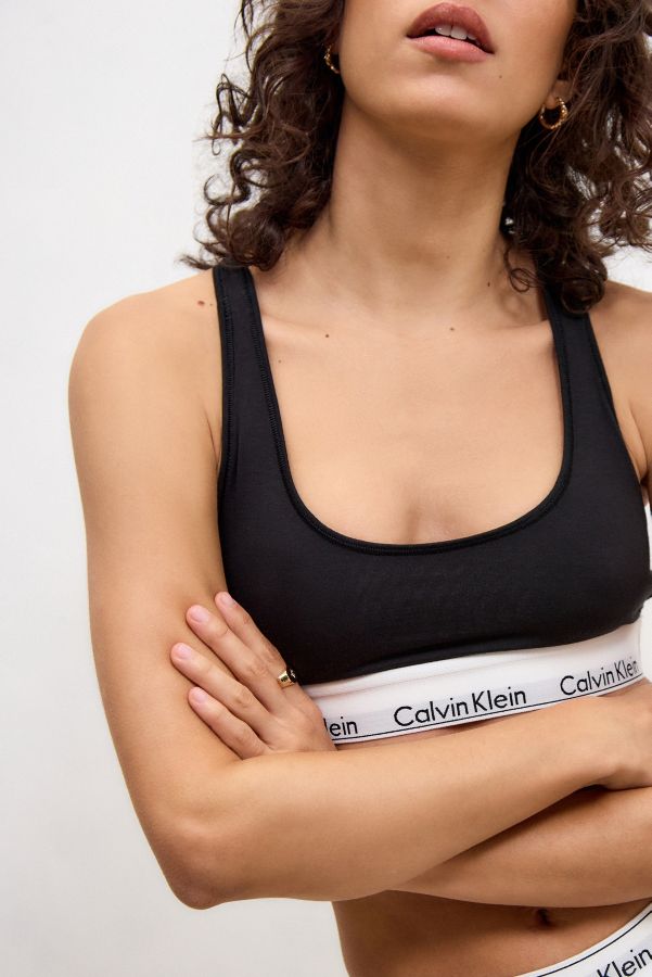 Slide View: 1: Calvin Klein Unlined Cotton Bralette