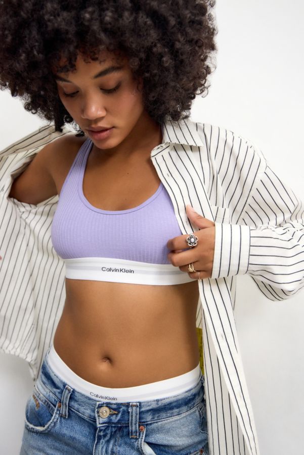 Slide View: 1: Calvin Klein Rib Light Lined Bralette