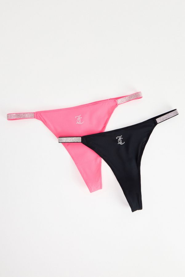 Slide View: 1: Juicy Couture Diamante Tangas 2er-Pack