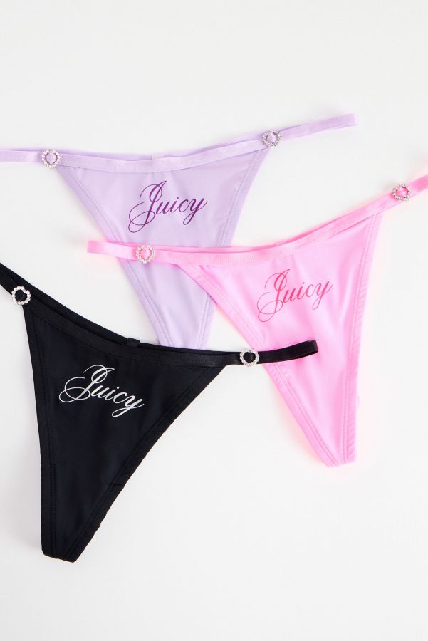 Vista de diapositivas: 1: Tangas Juicy Couture Script Paquete de 3