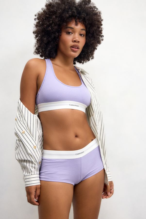 Slide View: 1: Calvin Klein Rib Boyshort Knickers