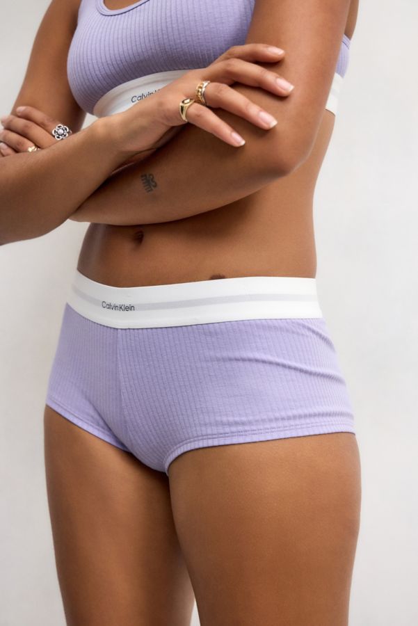 Slide View: 2: Calvin Klein Rib Boyshort Knickers